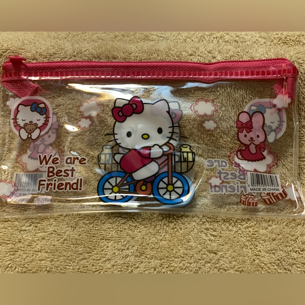 Pink Hello Kitty Clear Pencil Bag